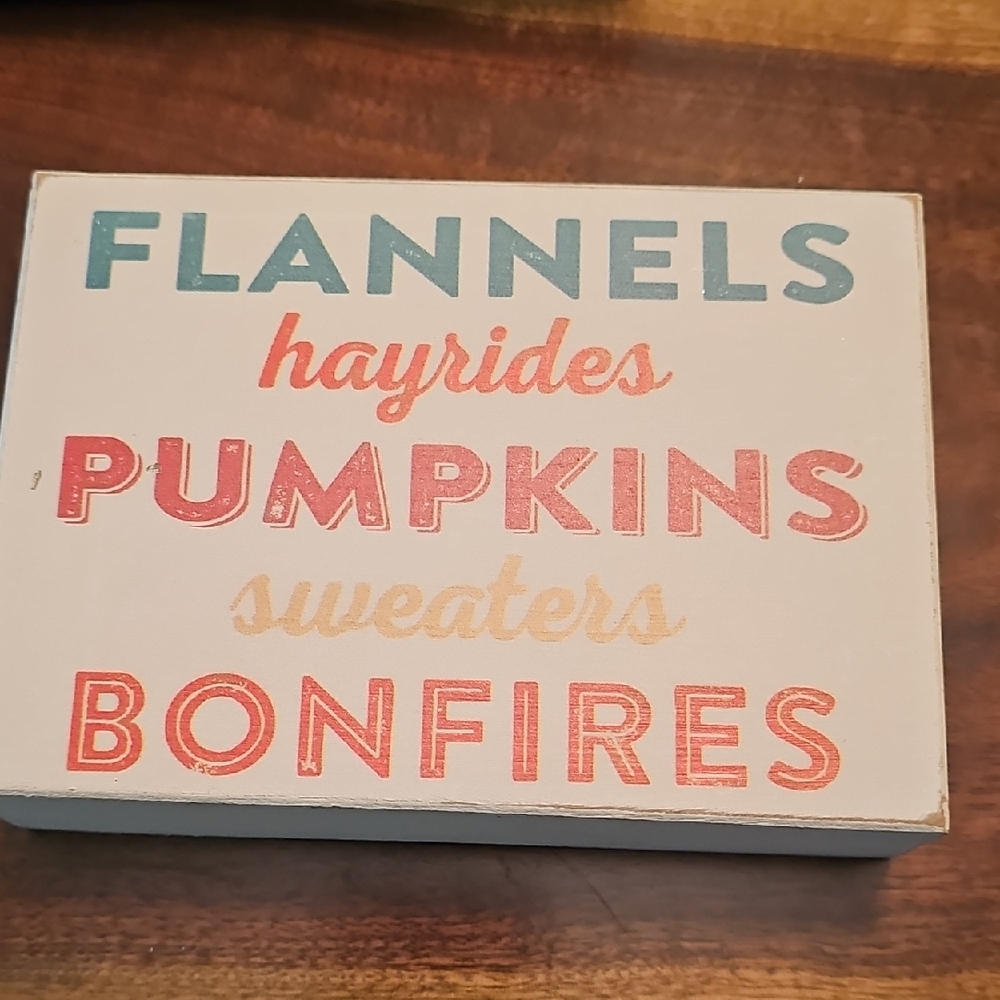 Autumn Words Decorative Block